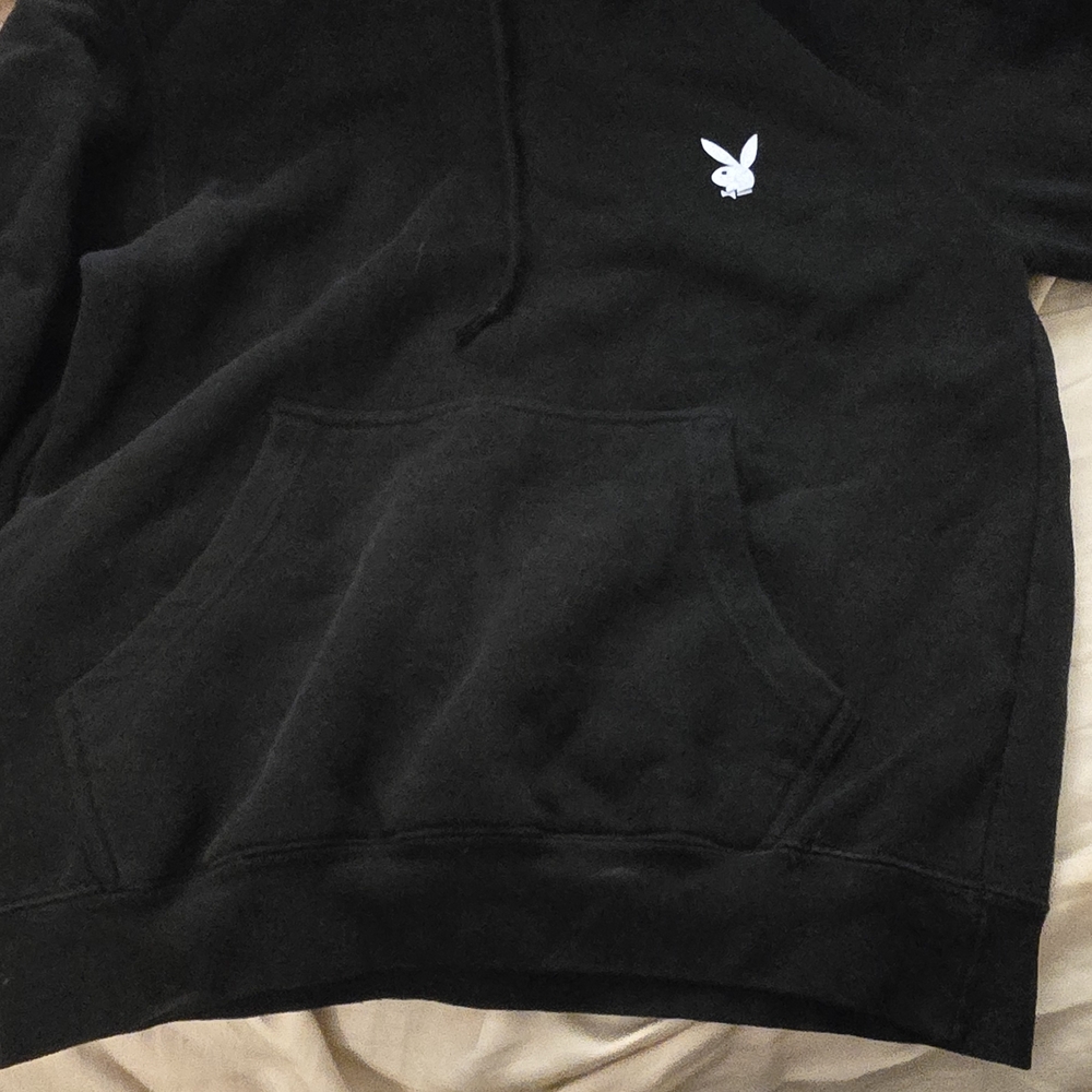 PLAYBOY Black Hoodie with White Logo